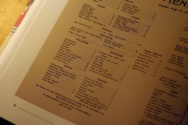 Menu Dessign America Taschen Vegetarian Los Angeles 1902