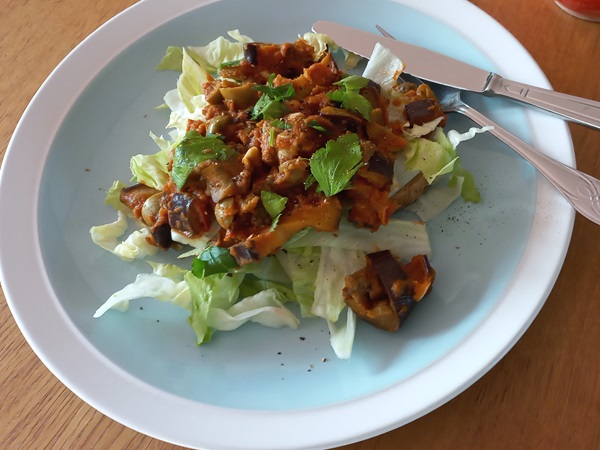 aubergines op brood groot